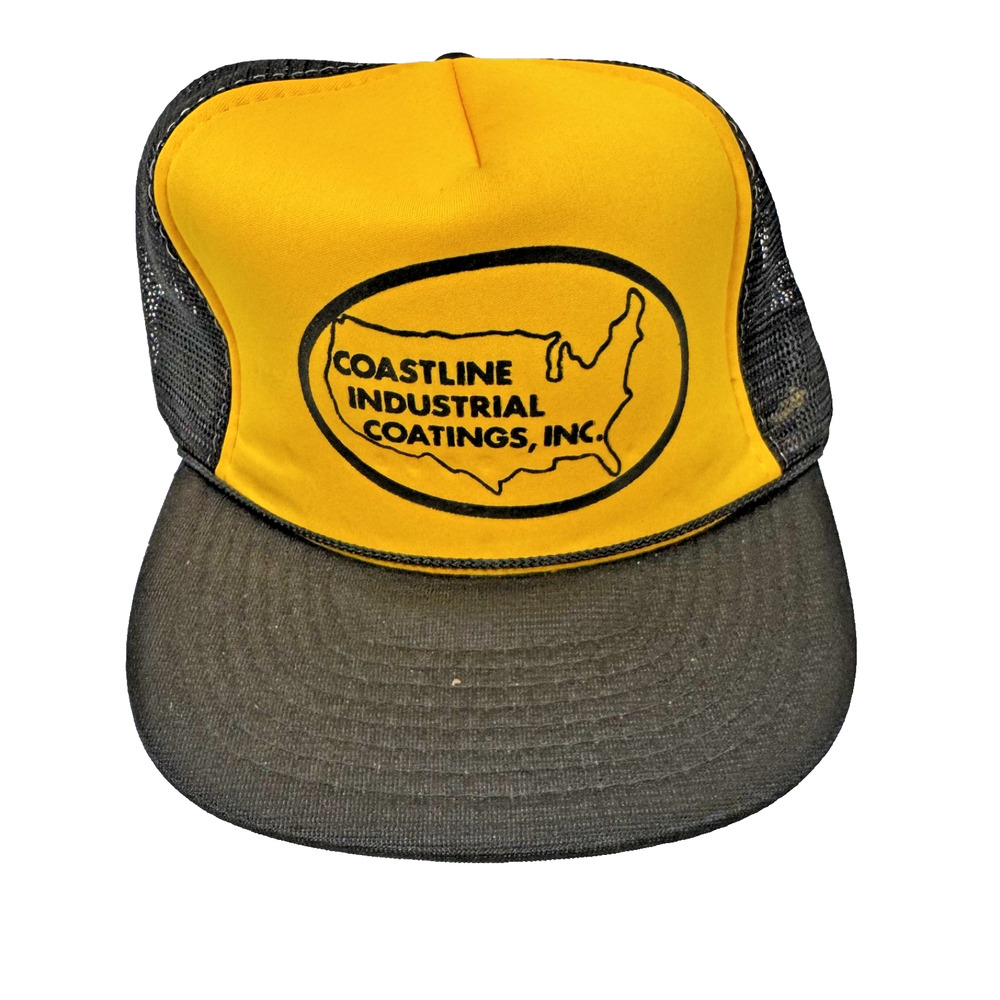 Vintage 1980s Coastline Industrial Coating Inc. Mesh Trucker Hat (Rare)